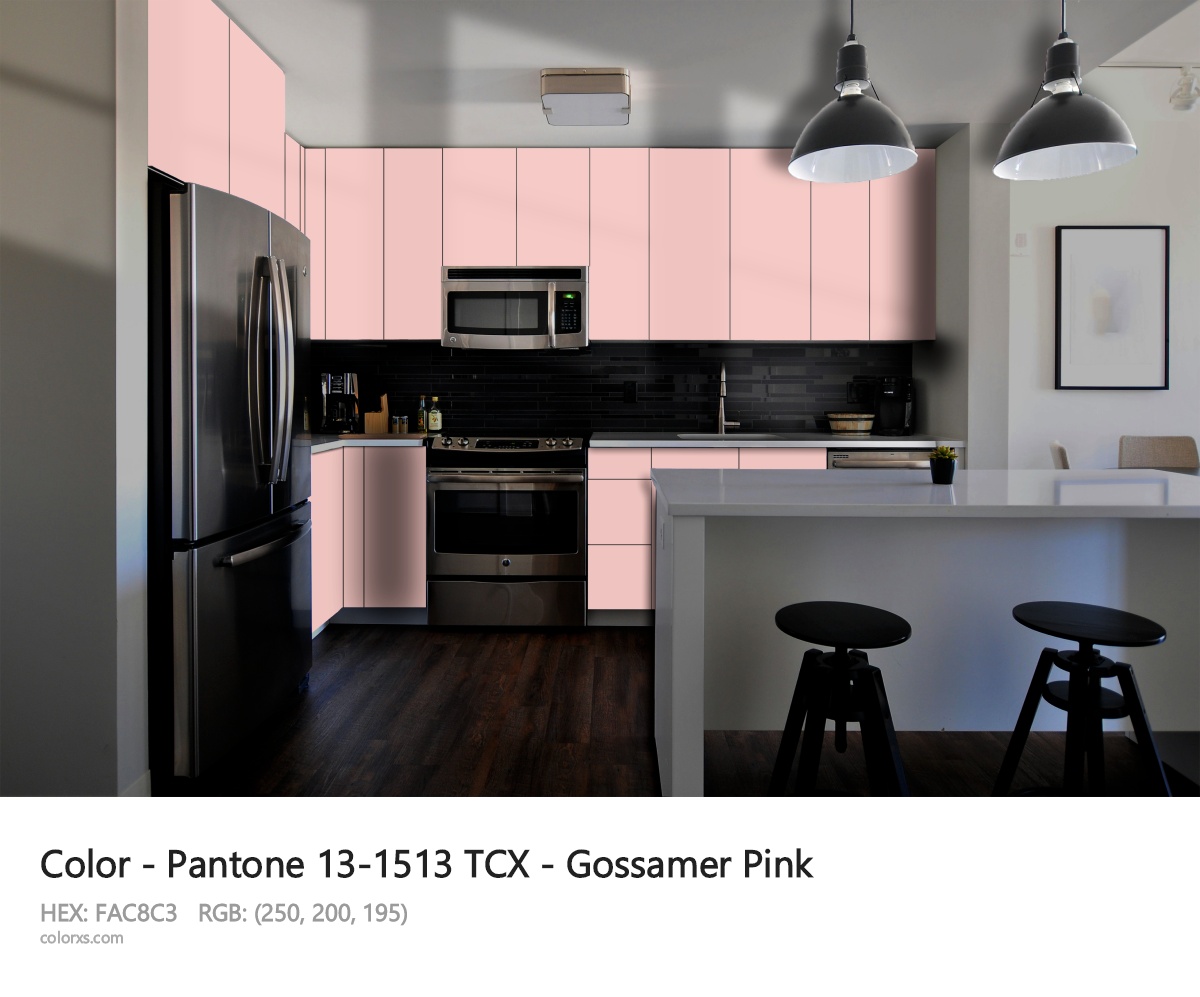Pantone 13-1513 TCX - Gossamer Pink CMS modular kitchen design