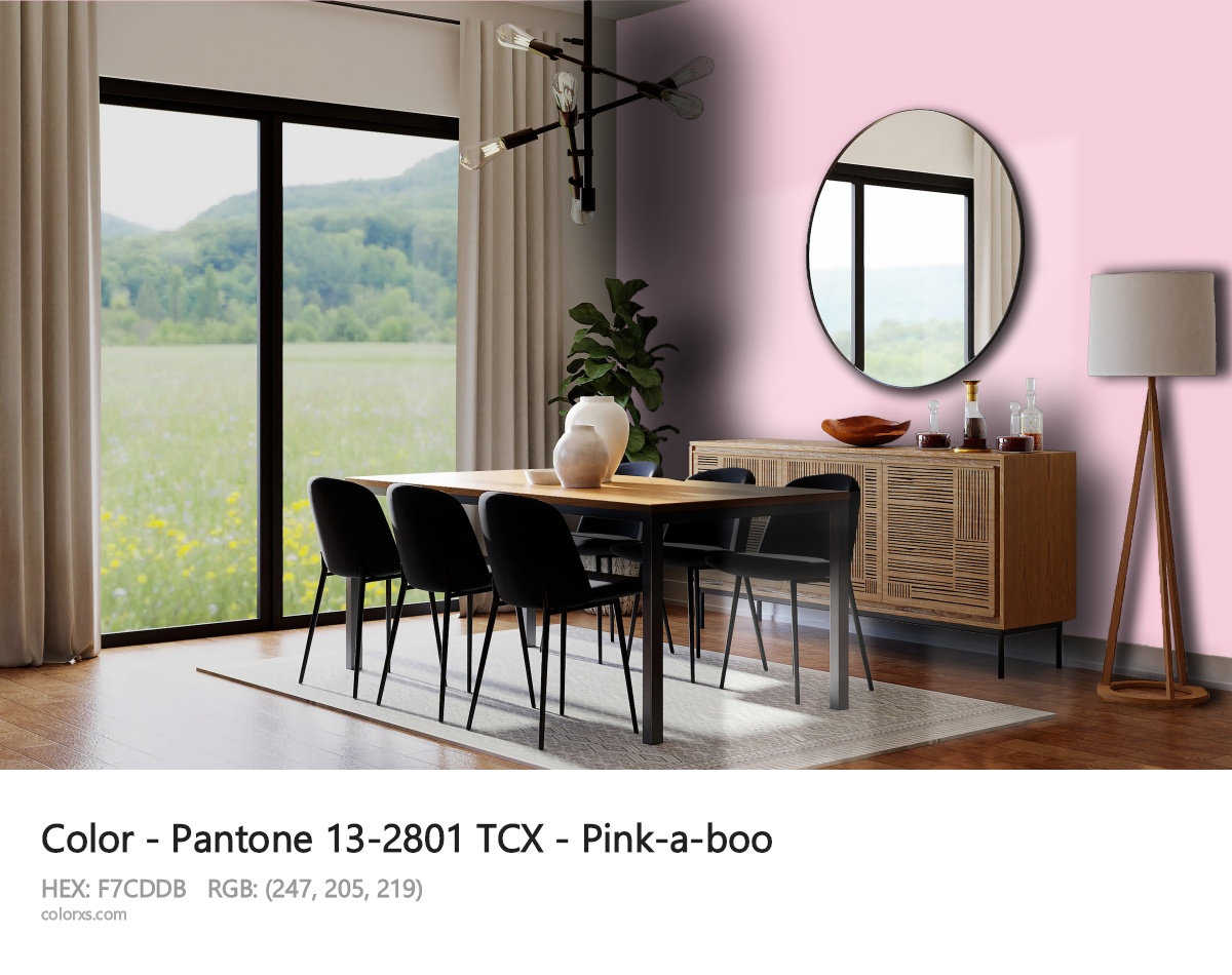 Pantone 13-2801 TCX - Pink-a-boo CMS dining room design