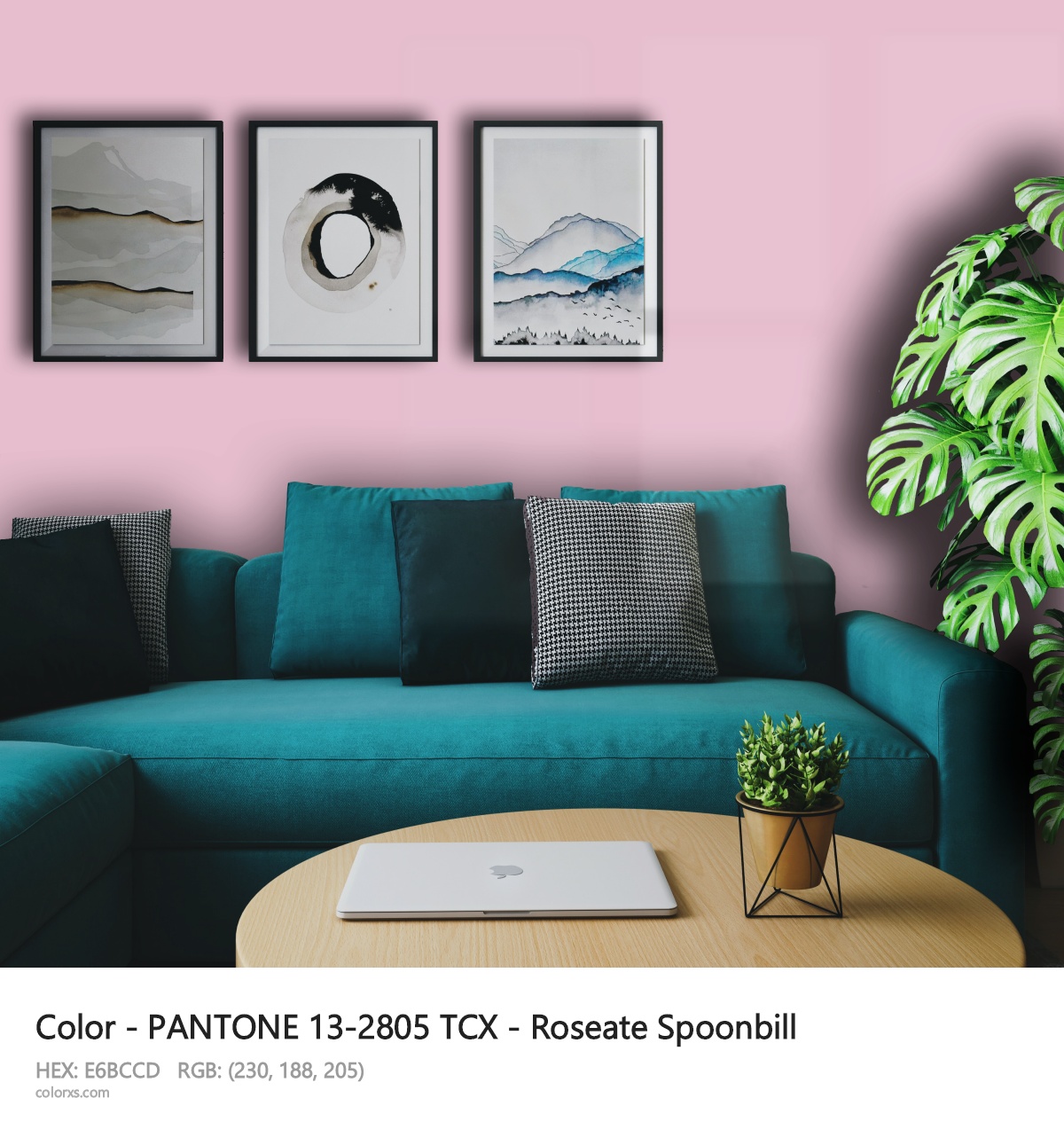 PANTONE 13-2805 TCX - Roseate Spoonbill CMS cozy coffee corner interior