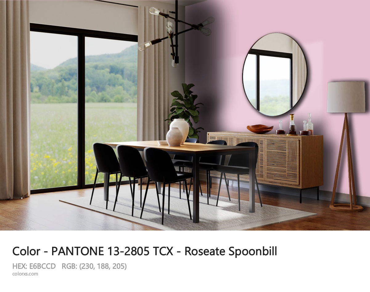 PANTONE 13-2805 TCX - Roseate Spoonbill CMS dining room design