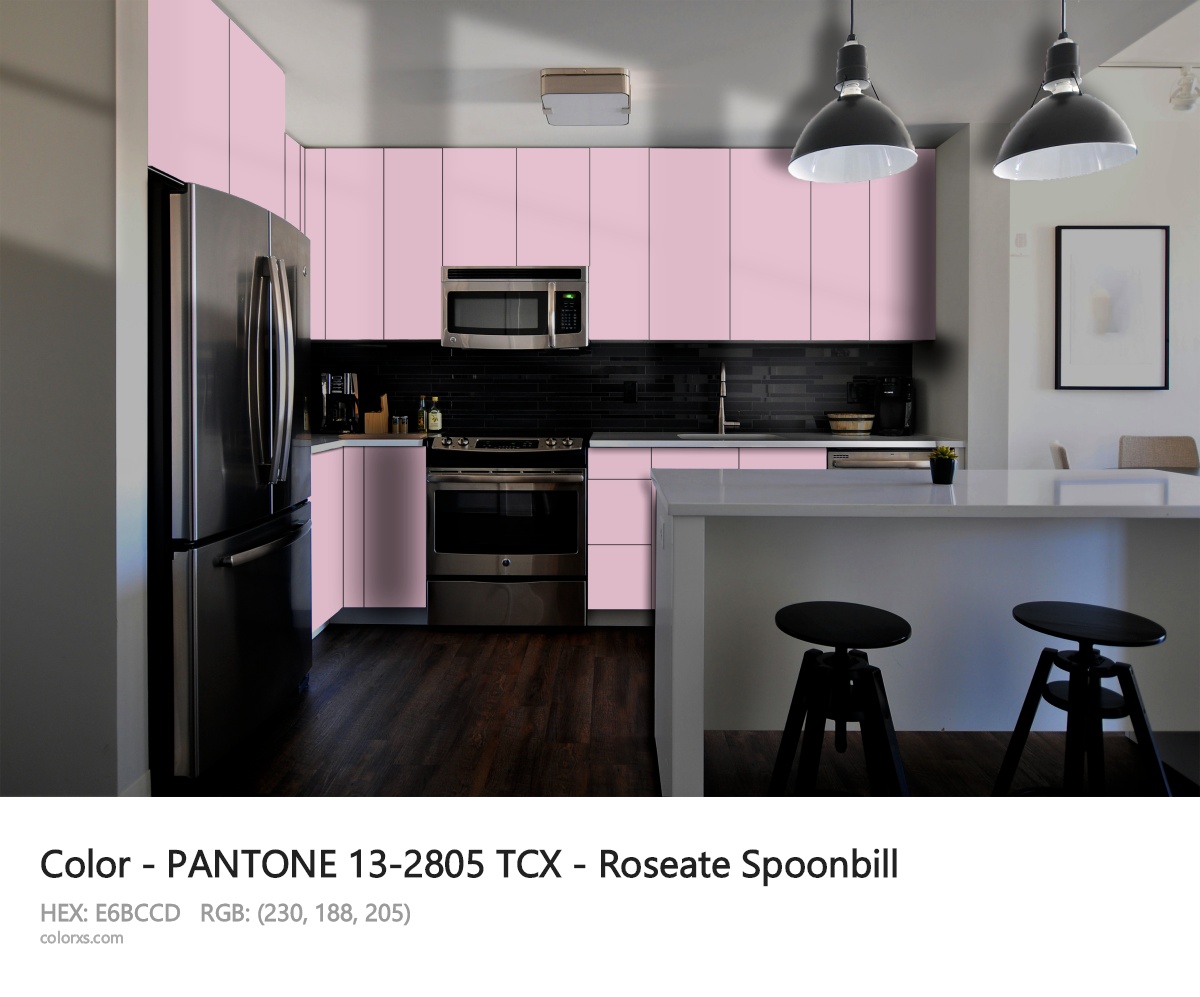 PANTONE 13-2805 TCX - Roseate Spoonbill CMS modular kitchen design