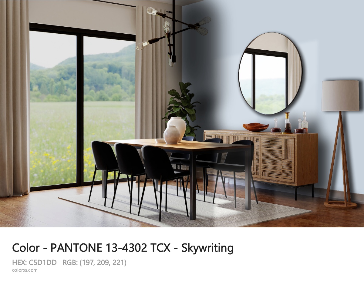 PANTONE 13-4302 TCX - Skywriting CMS dining room design