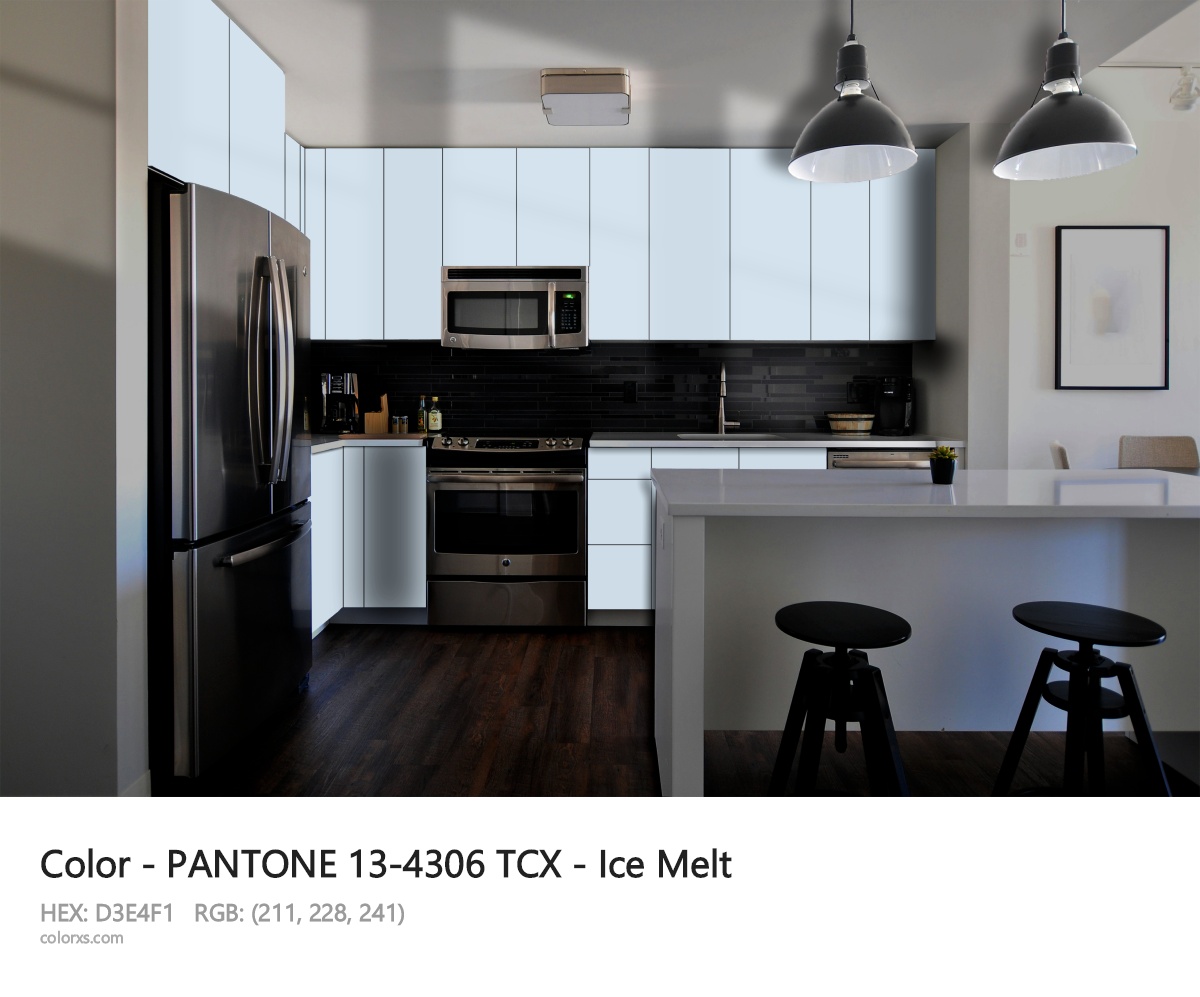 PANTONE 13-4306 TCX - Ice Melt CMS modular kitchen design