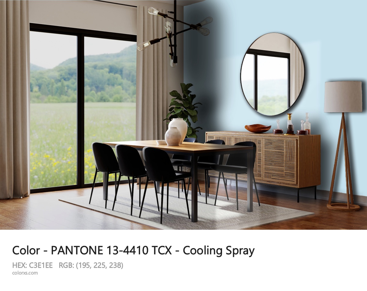 PANTONE 13-4410 TCX - Cooling Spray CMS dining room design