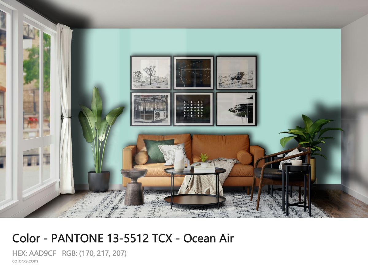 PANTONE 13-5512 TCX - Ocean Air CMS modern minimalist living room interior