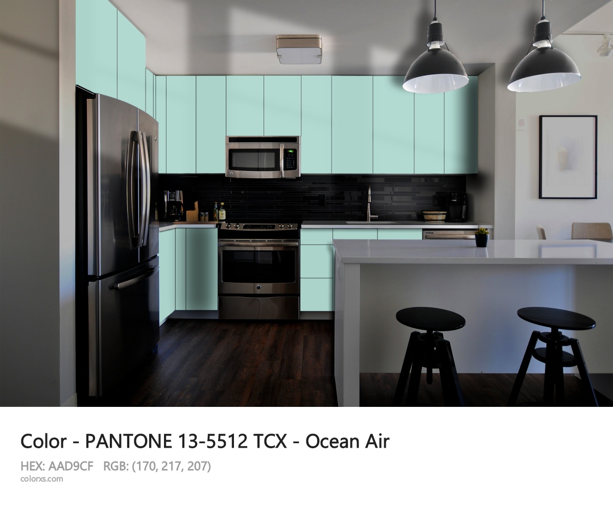 PANTONE 13-5512 TCX - Ocean Air CMS modular kitchen design