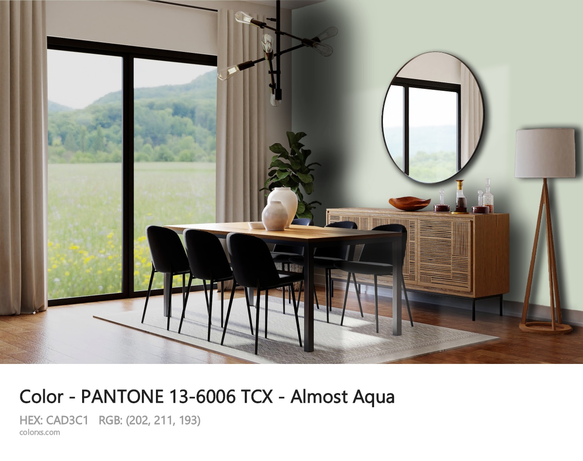 PANTONE 13-6006 TCX - Almost Aqua CMS dining room design