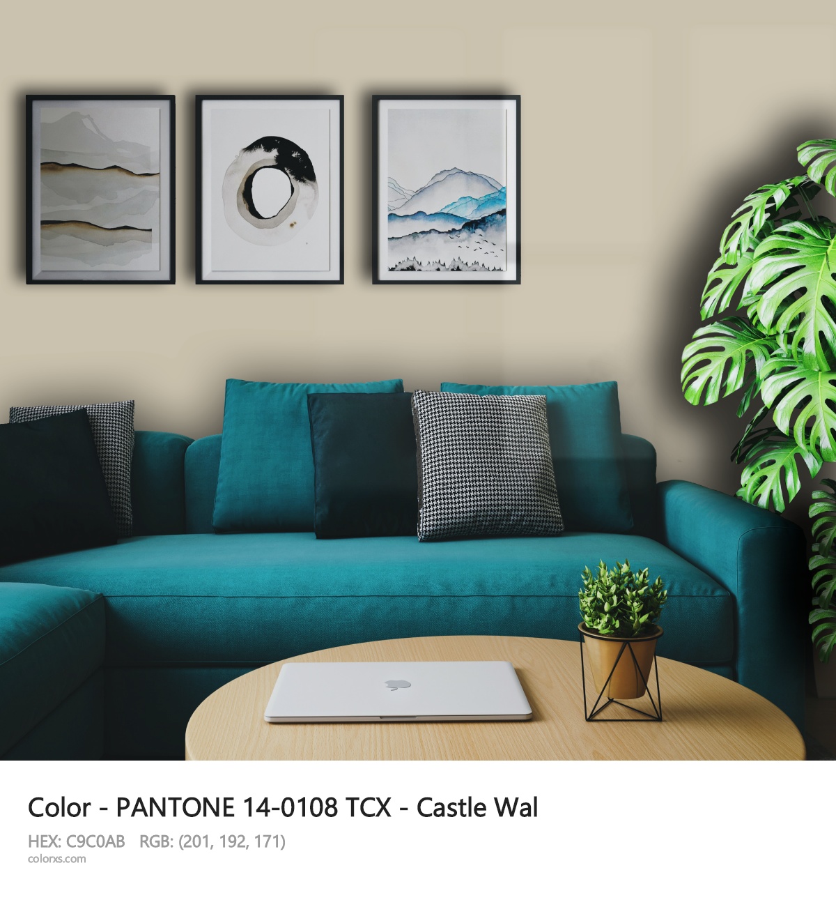 PANTONE 14-0108 TCX - Castle Wal CMS cozy coffee corner interior
