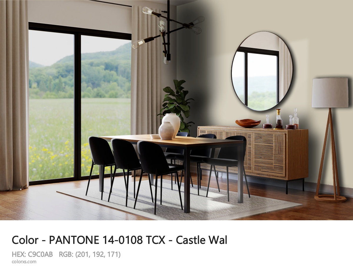 PANTONE 14-0108 TCX - Castle Wal CMS dining room design