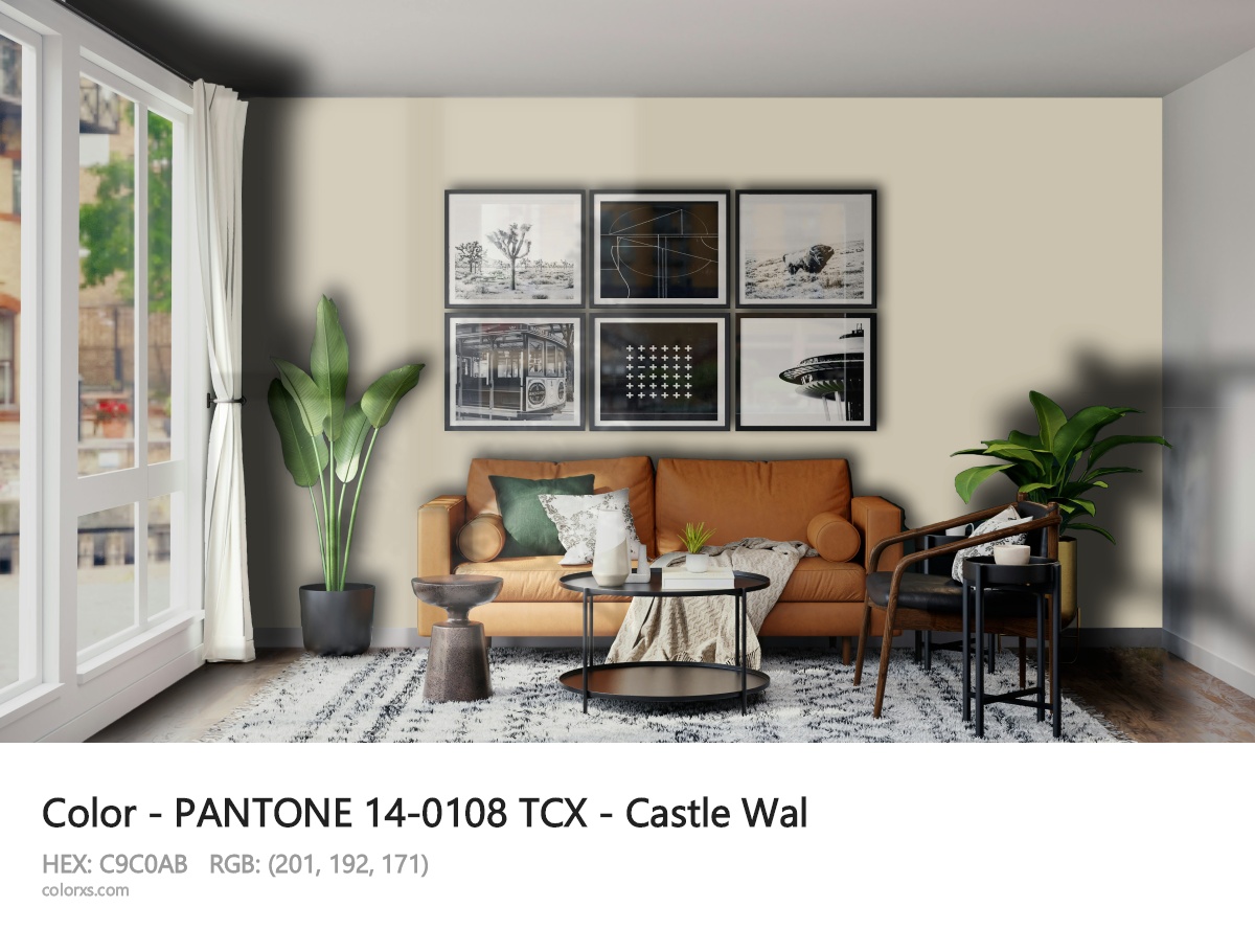 PANTONE 14-0108 TCX - Castle Wal CMS modern minimalist living room interior