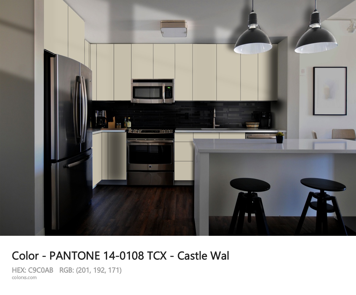 PANTONE 14-0108 TCX - Castle Wal CMS modular kitchen design