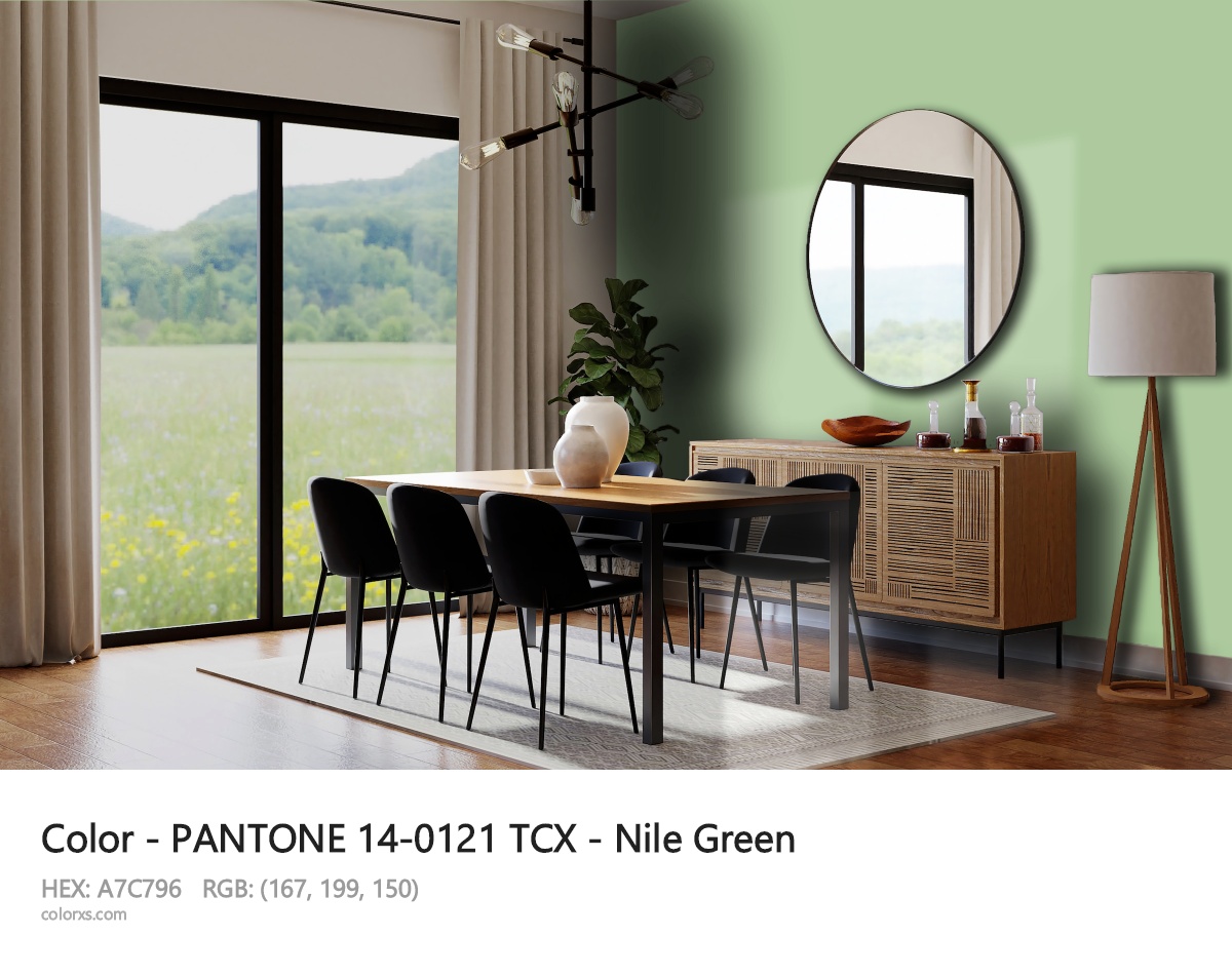 PANTONE 14-0121 TCX - Nile Green CMS dining room design