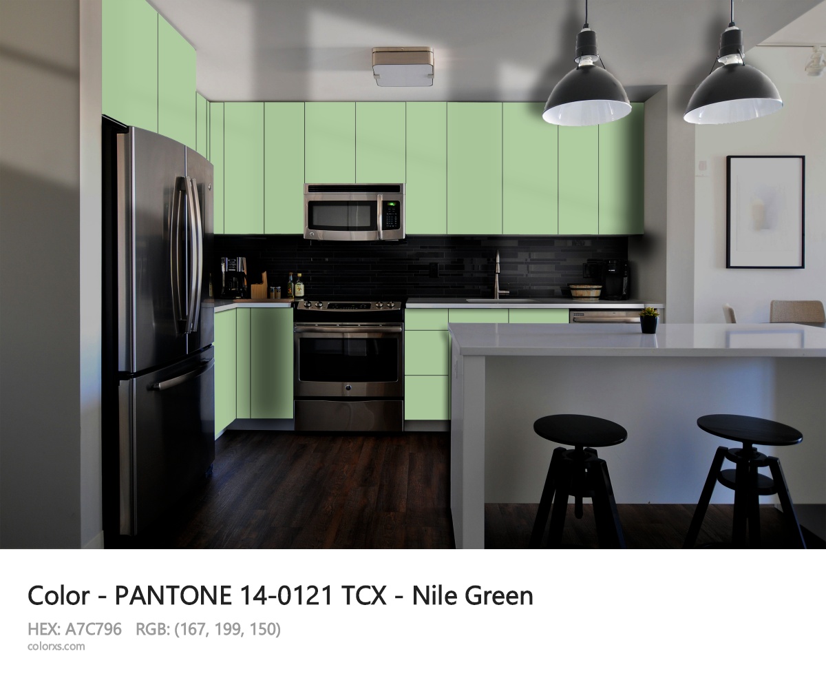 PANTONE 14-0121 TCX - Nile Green CMS modular kitchen design
