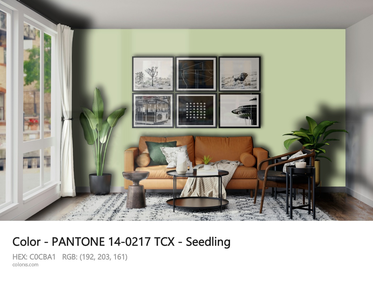 About PANTONE 14-0217 TCX - Seedling color - its meaning and example