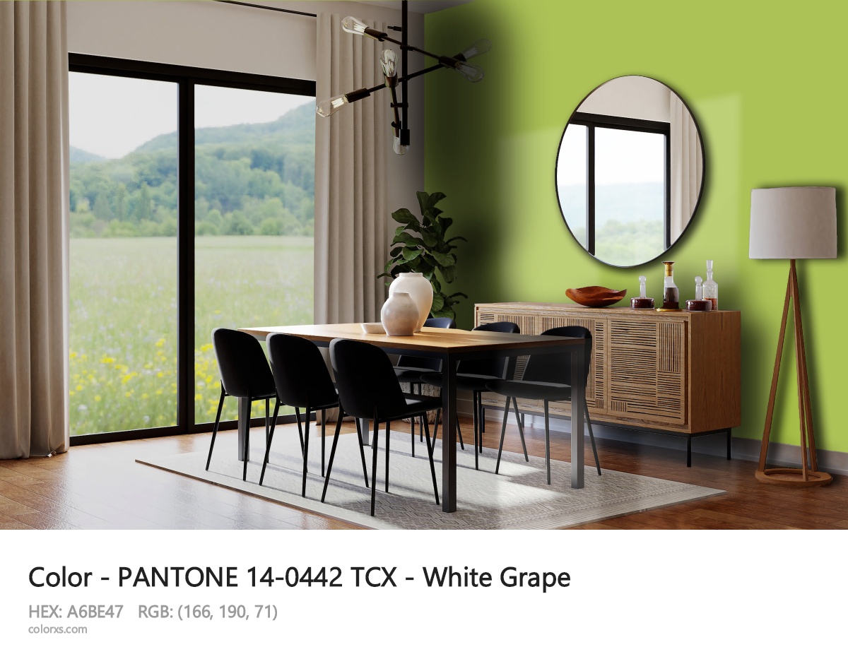 PANTONE 14-0442 TCX - White Grape CMS dining room design