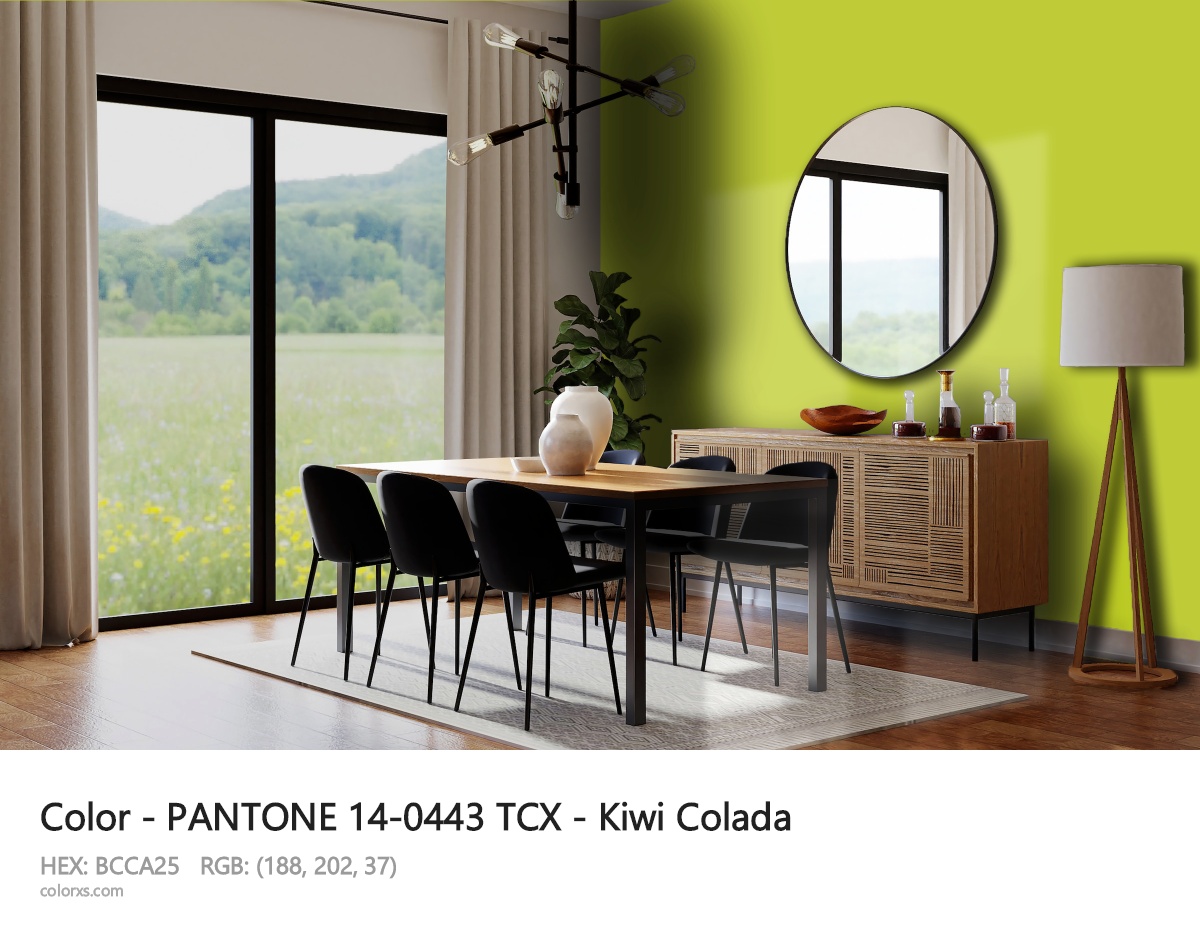 PANTONE 14-0443 TCX - Kiwi Colada CMS dining room design