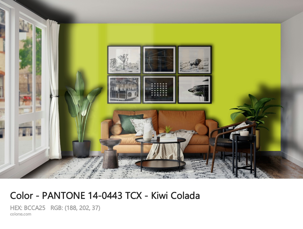About PANTONE 14-0443 TCX - Kiwi Colada color - its meaning and example