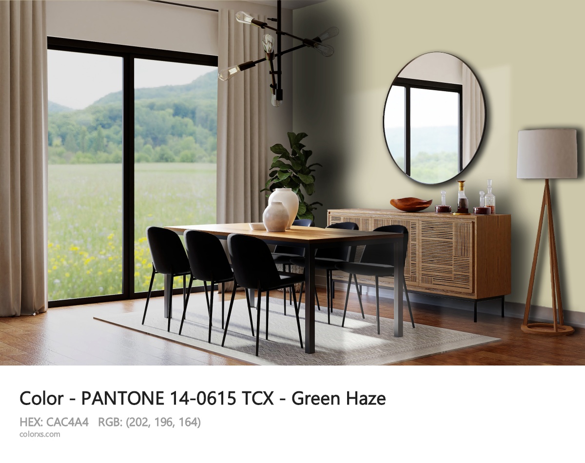 PANTONE 14-0615 TCX - Green Haze CMS dining room design
