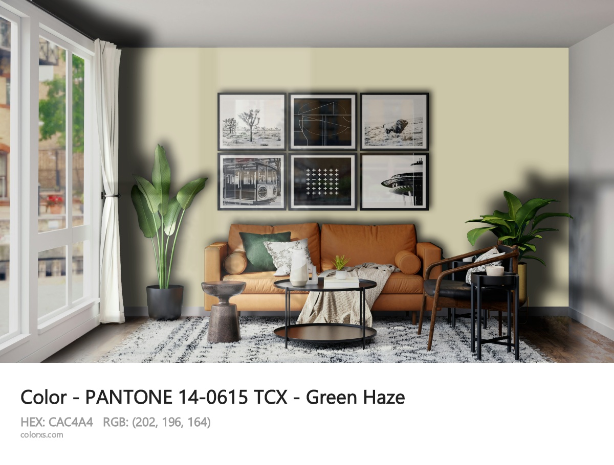 PANTONE 14-0615 TCX - Green Haze CMS modern minimalist living room interior