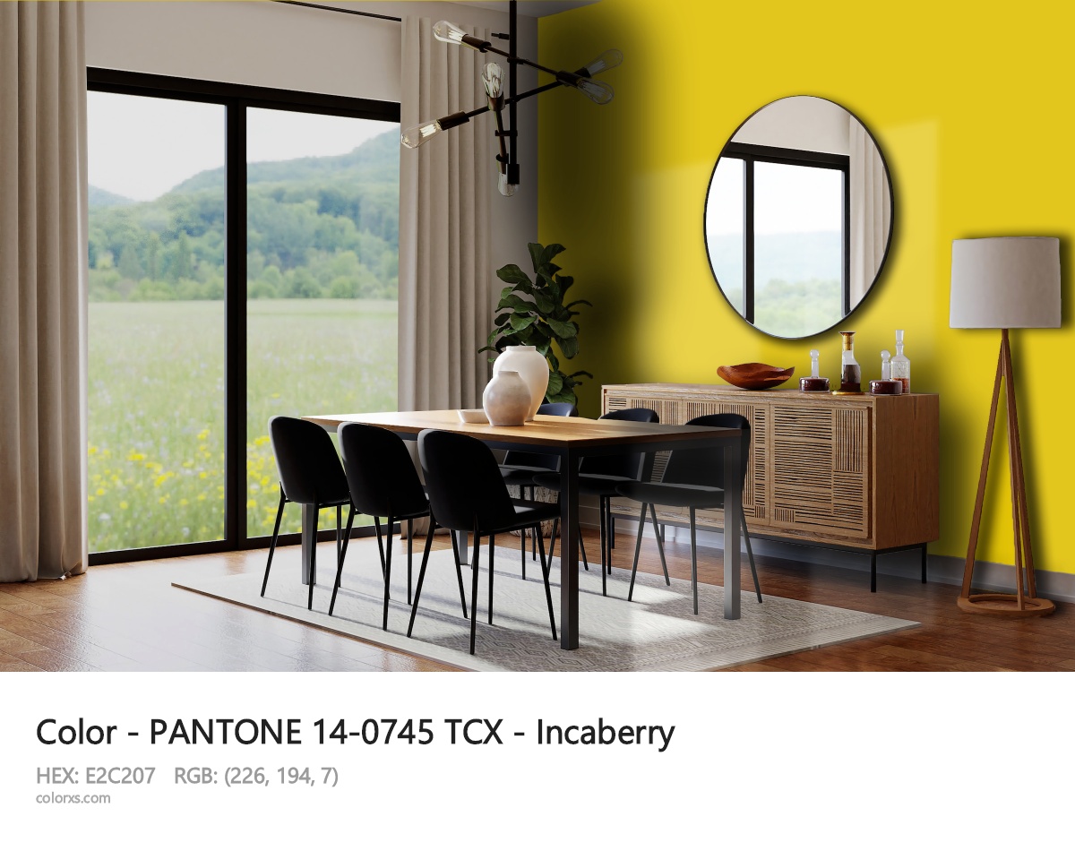 PANTONE 14-0745 TCX - Incaberry CMS dining room design