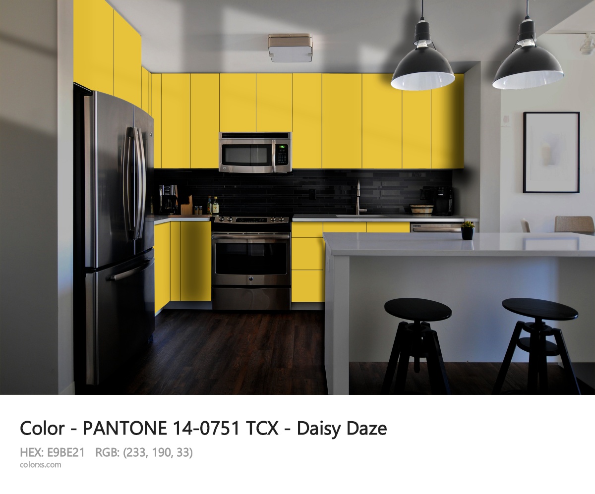 PANTONE 14-0751 TCX - Daisy Daze CMS modular kitchen design