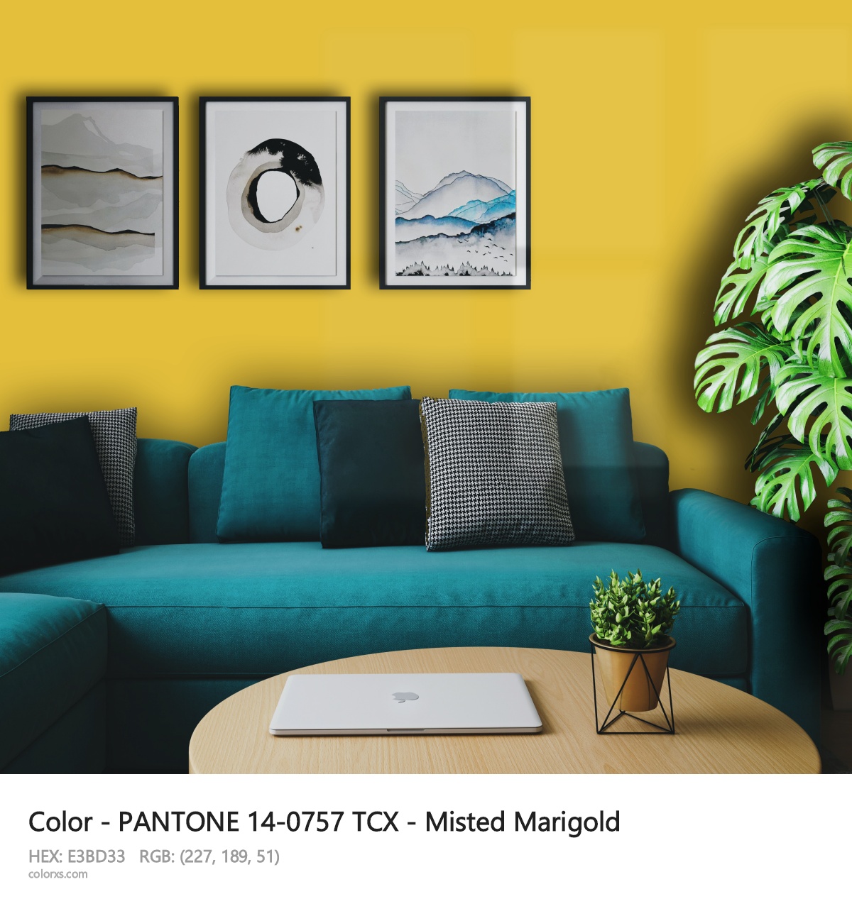 PANTONE 14-0757 TCX - Misted Marigold CMS cozy coffee corner interior