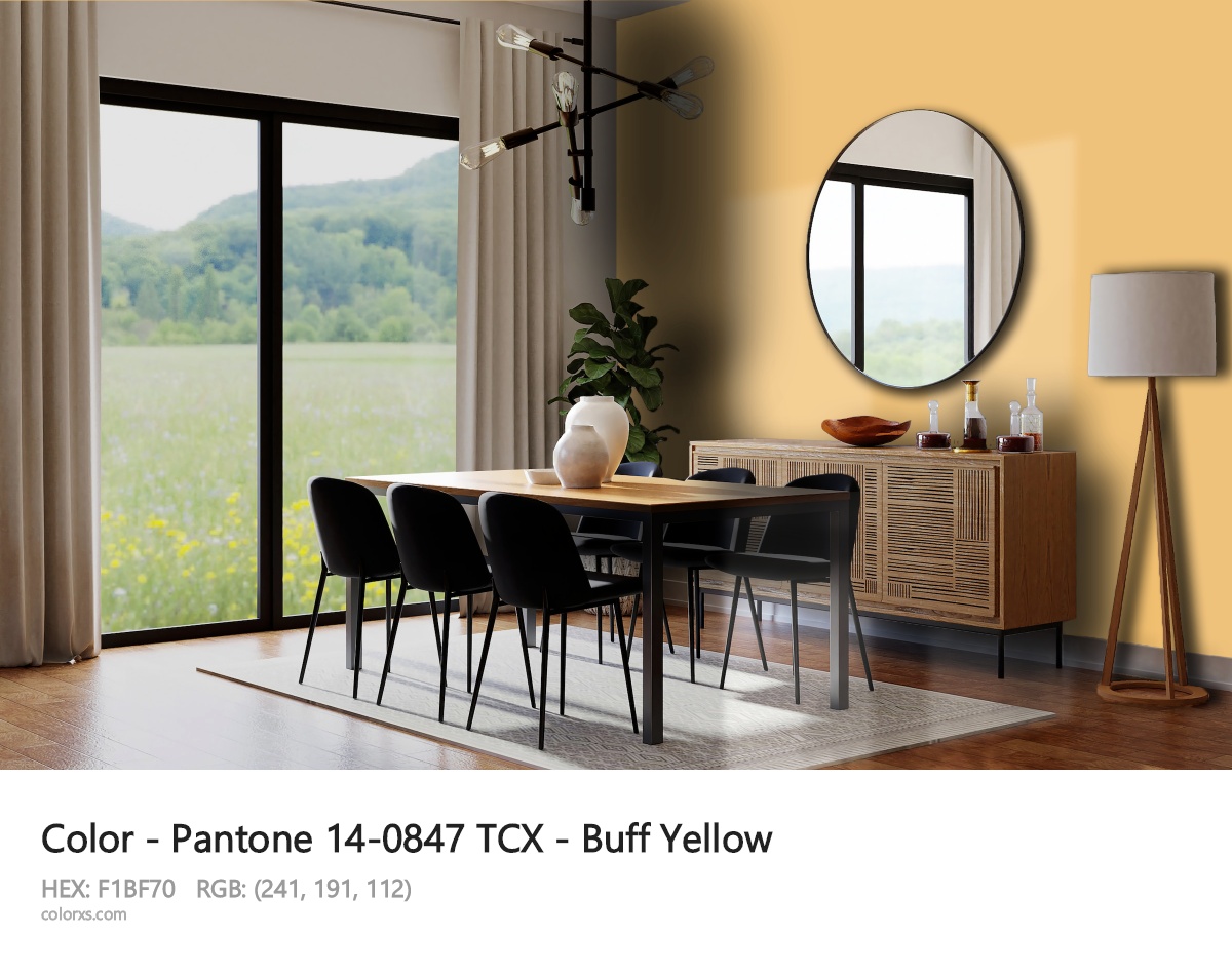 Pantone 14-0847 TCX - Buff Yellow CMS dining room design