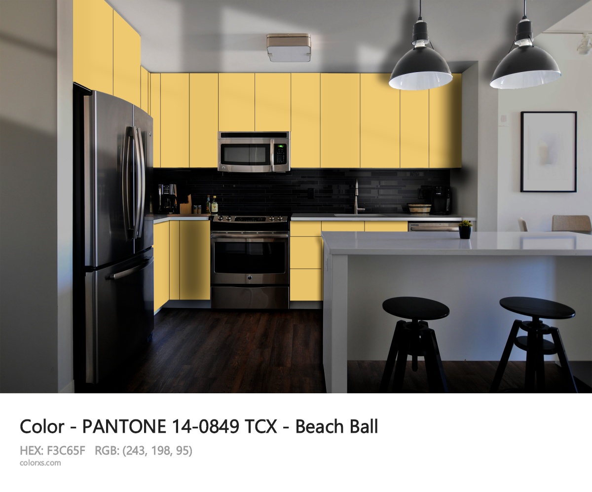 PANTONE 14-0849 TCX - Beach Ball CMS modular kitchen design
