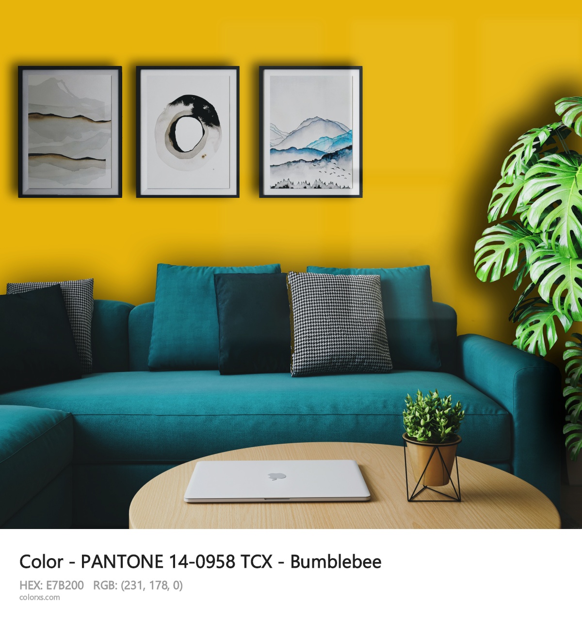 PANTONE 14-0958 TCX - Bumblebee CMS cozy coffee corner interior