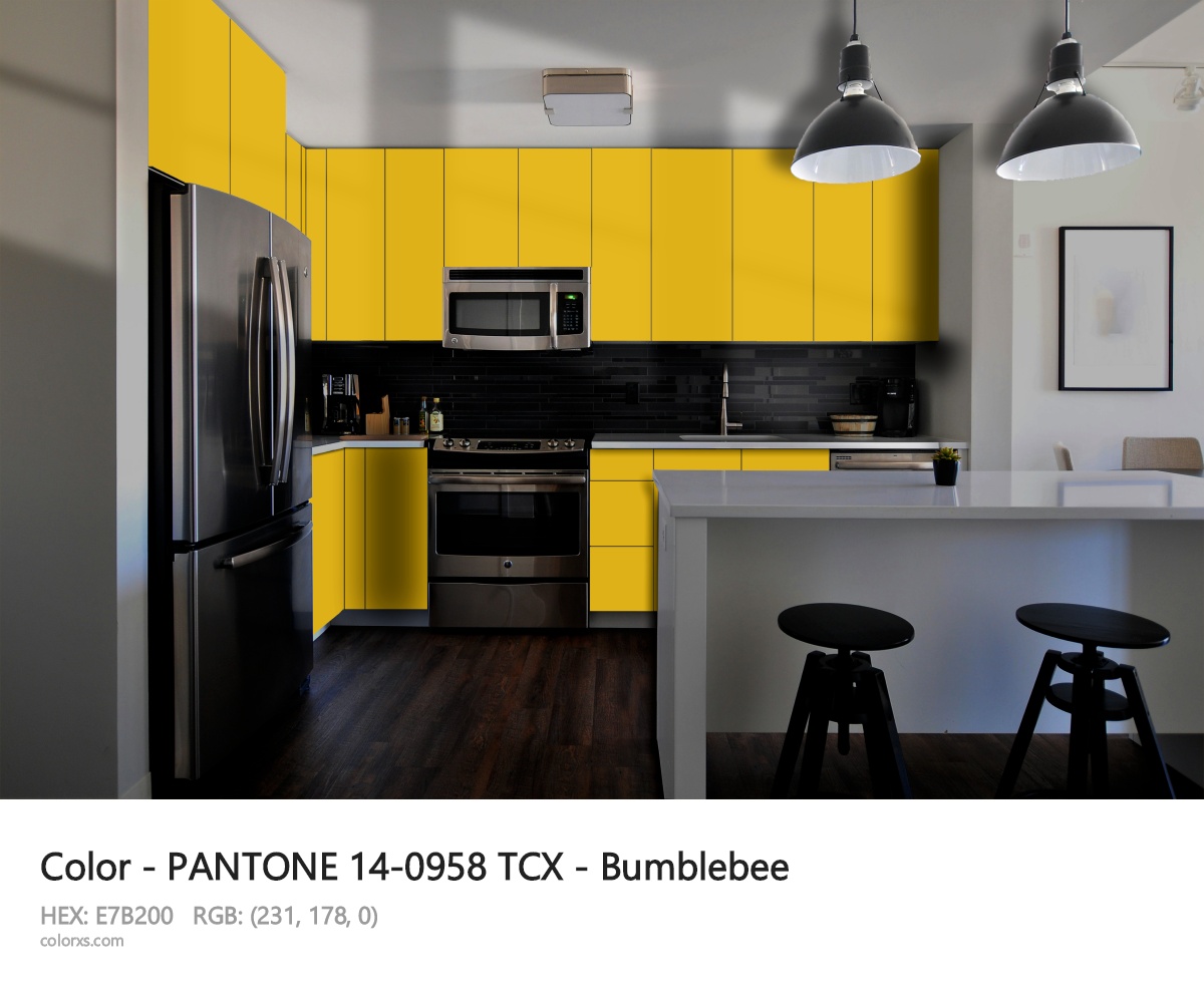 PANTONE 14-0958 TCX - Bumblebee CMS modular kitchen design