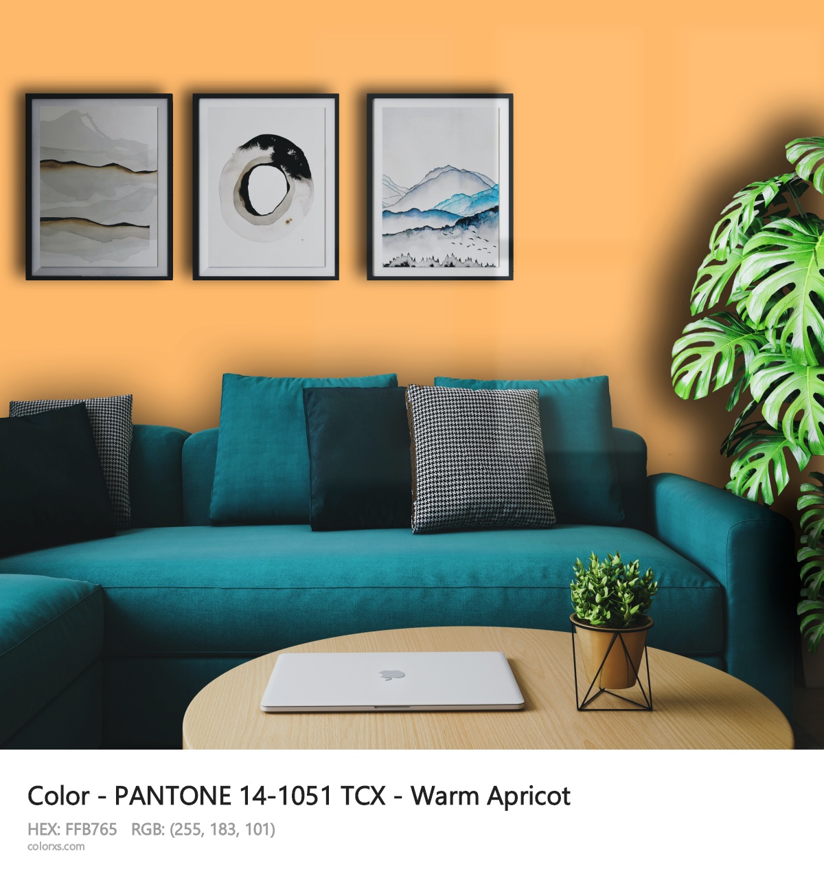 PANTONE 14-1051 TCX - Warm Apricot CMS cozy coffee corner interior