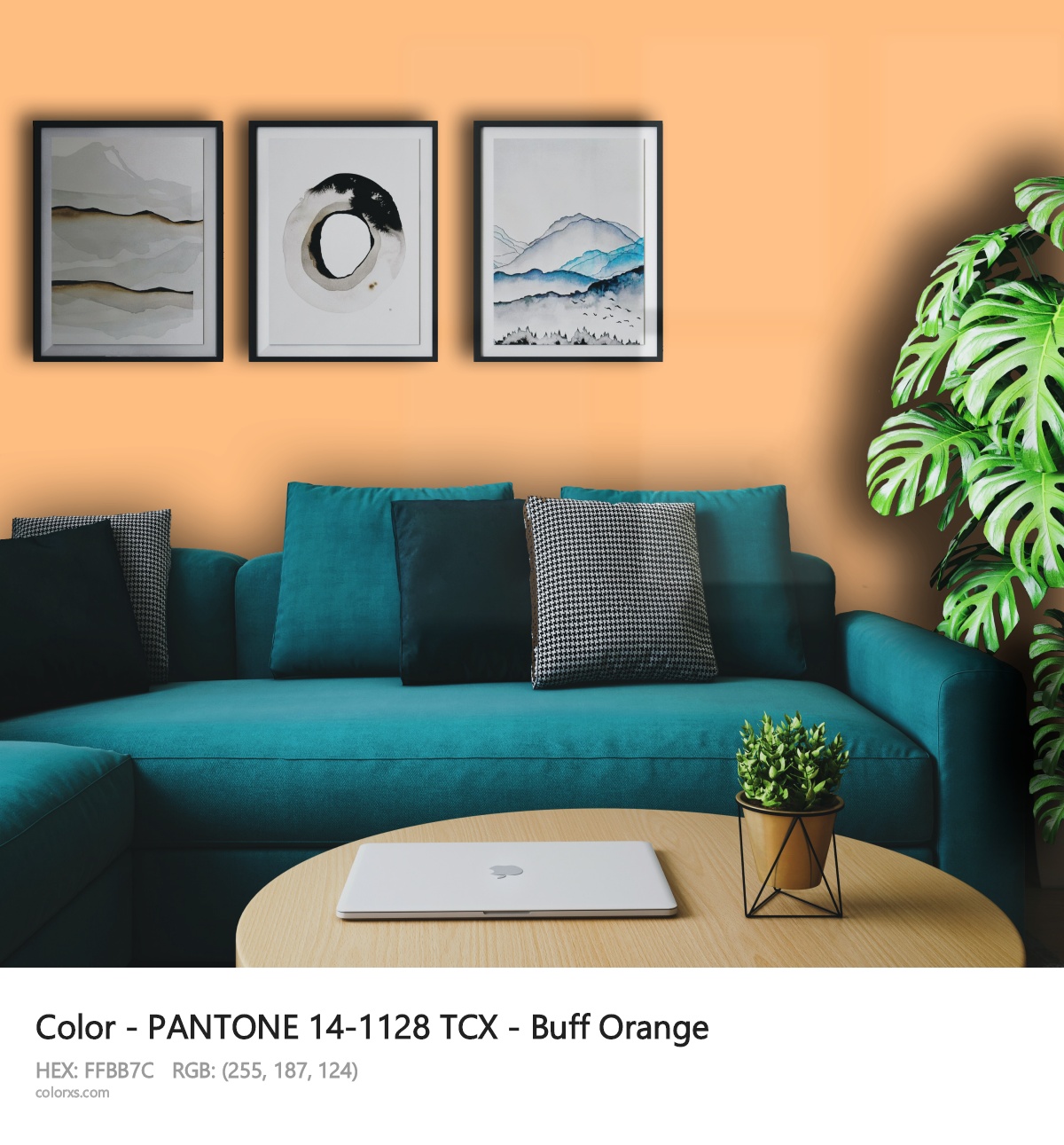 PANTONE 14-1128 TCX - Buff Orange CMS cozy coffee corner interior