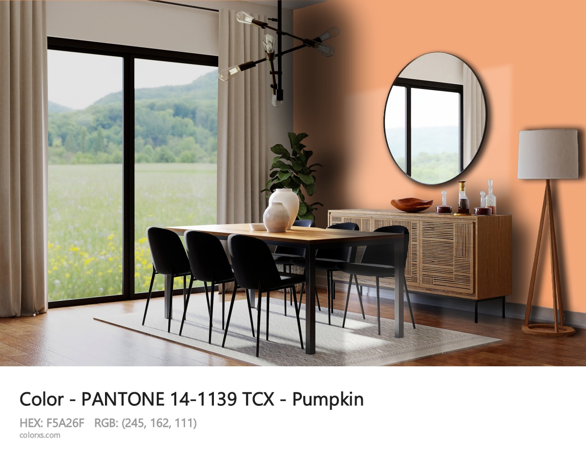 PANTONE 14-1139 TCX - Pumpkin CMS dining room design