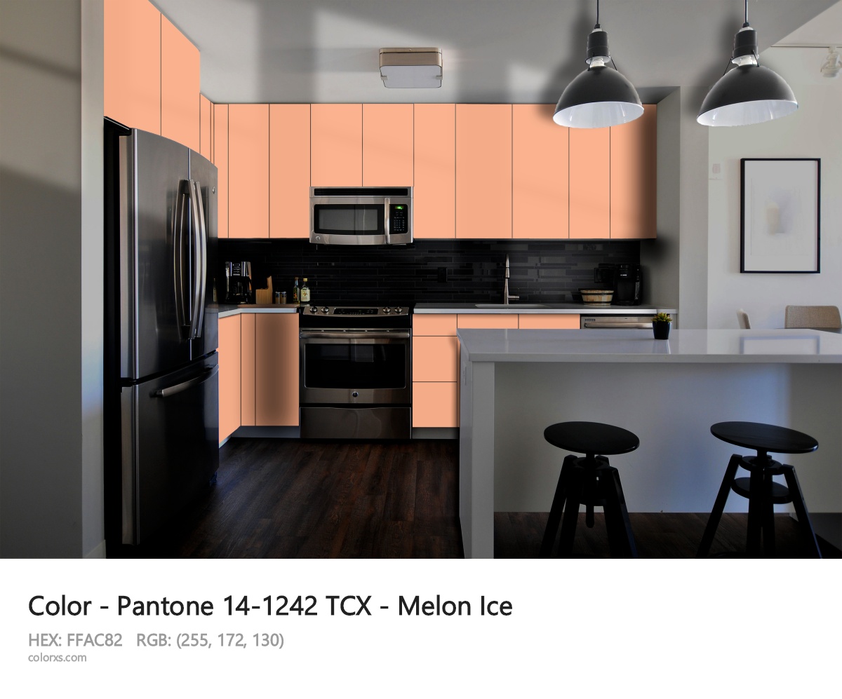 Pantone 14-1242 TCX - Melon Ice CMS modular kitchen design