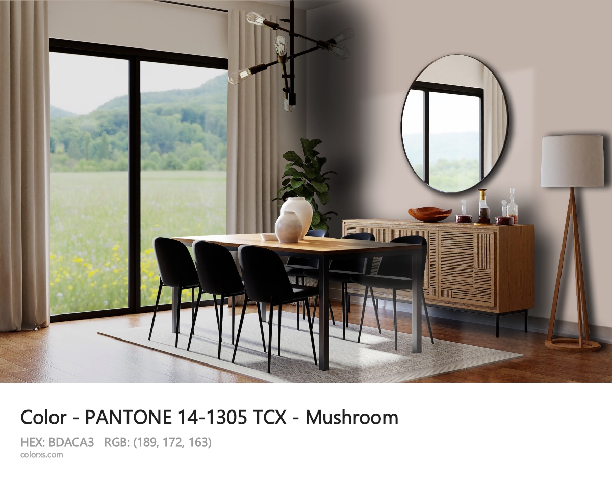 PANTONE 14-1305 TCX - Mushroom CMS dining room design
