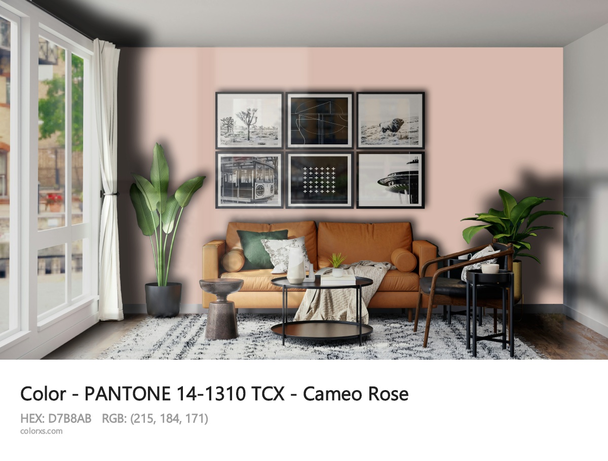 PANTONE 14-1310 TCX - Cameo Rose CMS modern minimalist living room interior