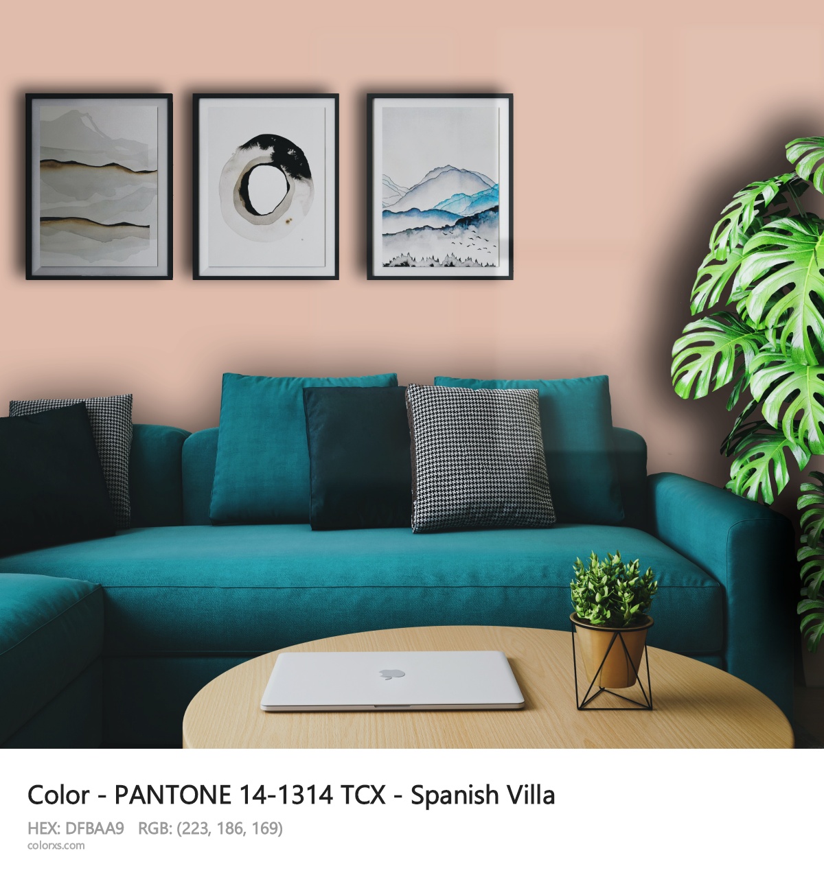 PANTONE 14-1314 TCX - Spanish Villa CMS cozy coffee corner interior
