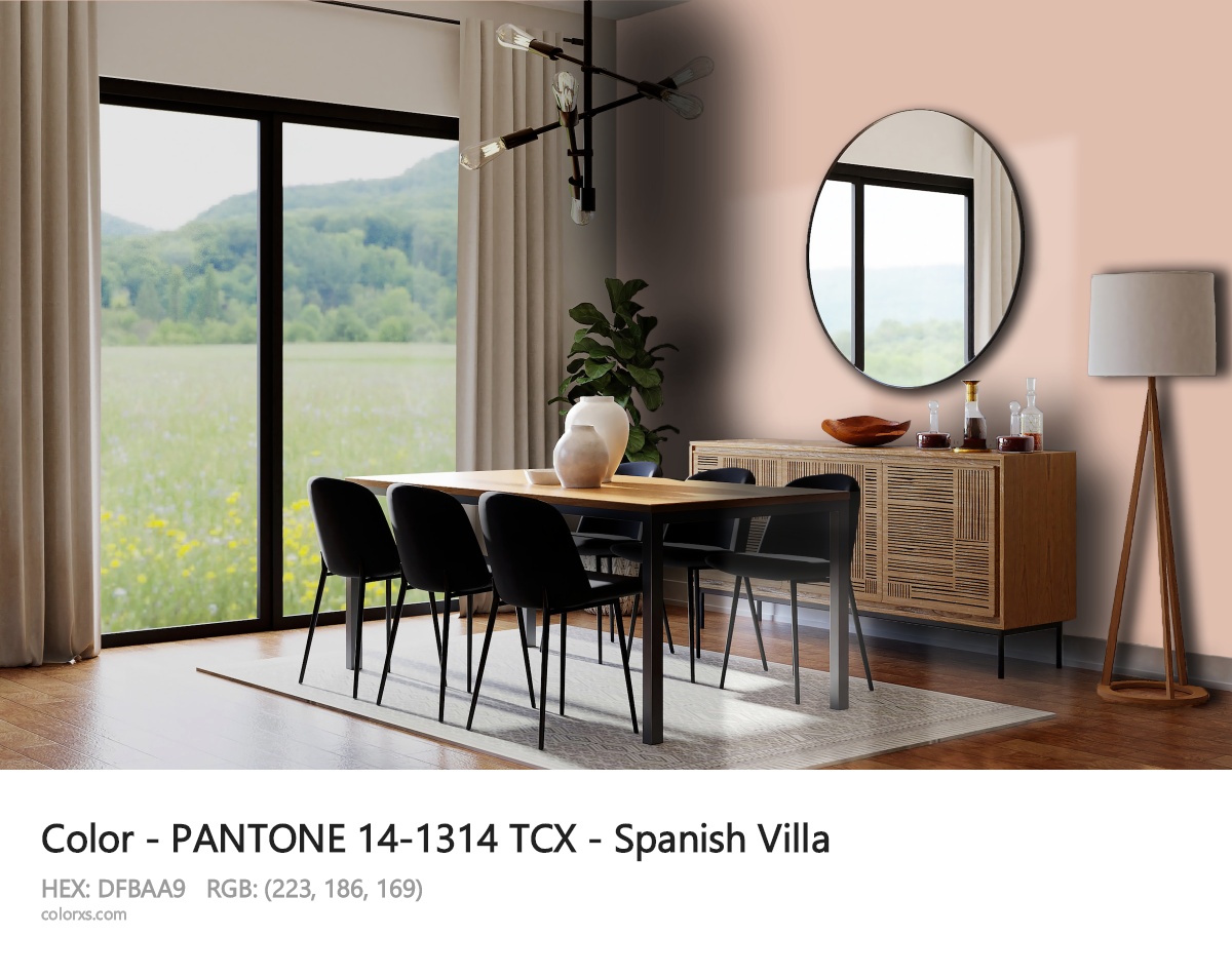 PANTONE 14-1314 TCX - Spanish Villa CMS dining room design