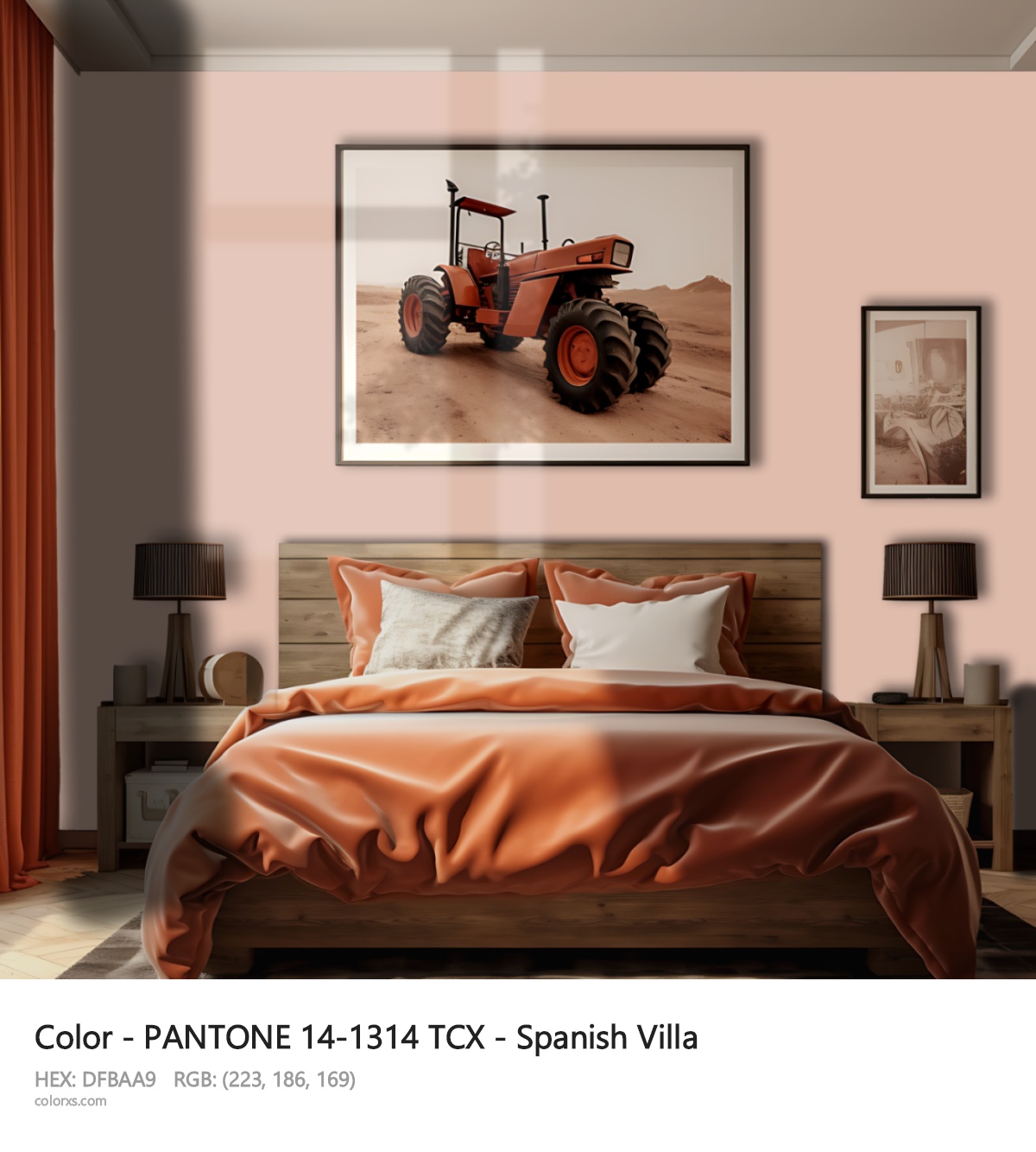 PANTONE 14-1314 TCX - Spanish Villa CMS vintage style bedroom interior