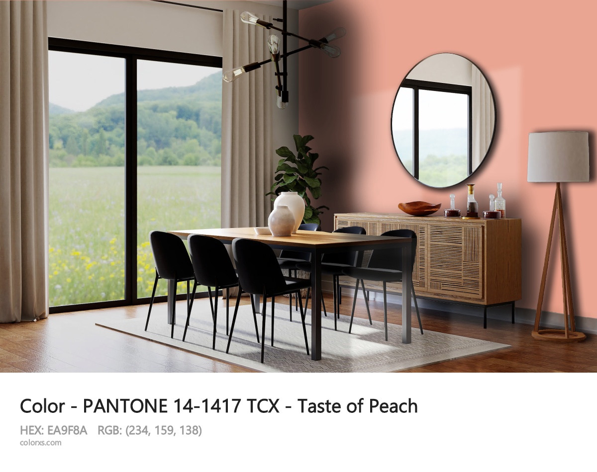 PANTONE 14-1417 TCX - Taste of Peach CMS dining room design