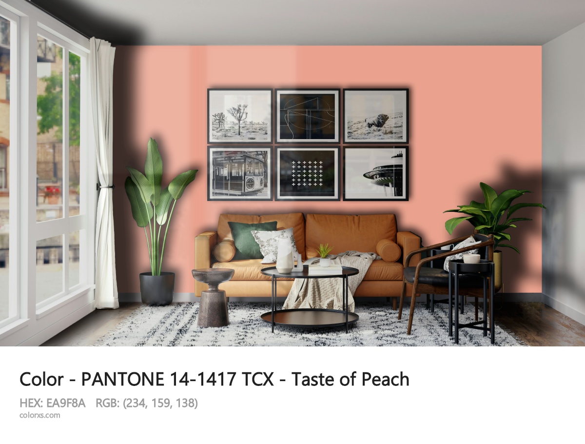 PANTONE 14-1417 TCX - Taste of Peach CMS modern minimalist living room interior