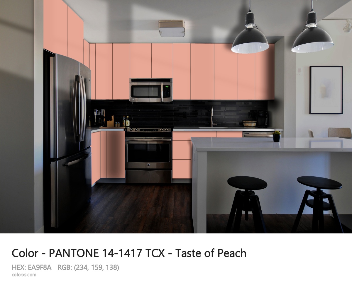 PANTONE 14-1417 TCX - Taste of Peach CMS modular kitchen design