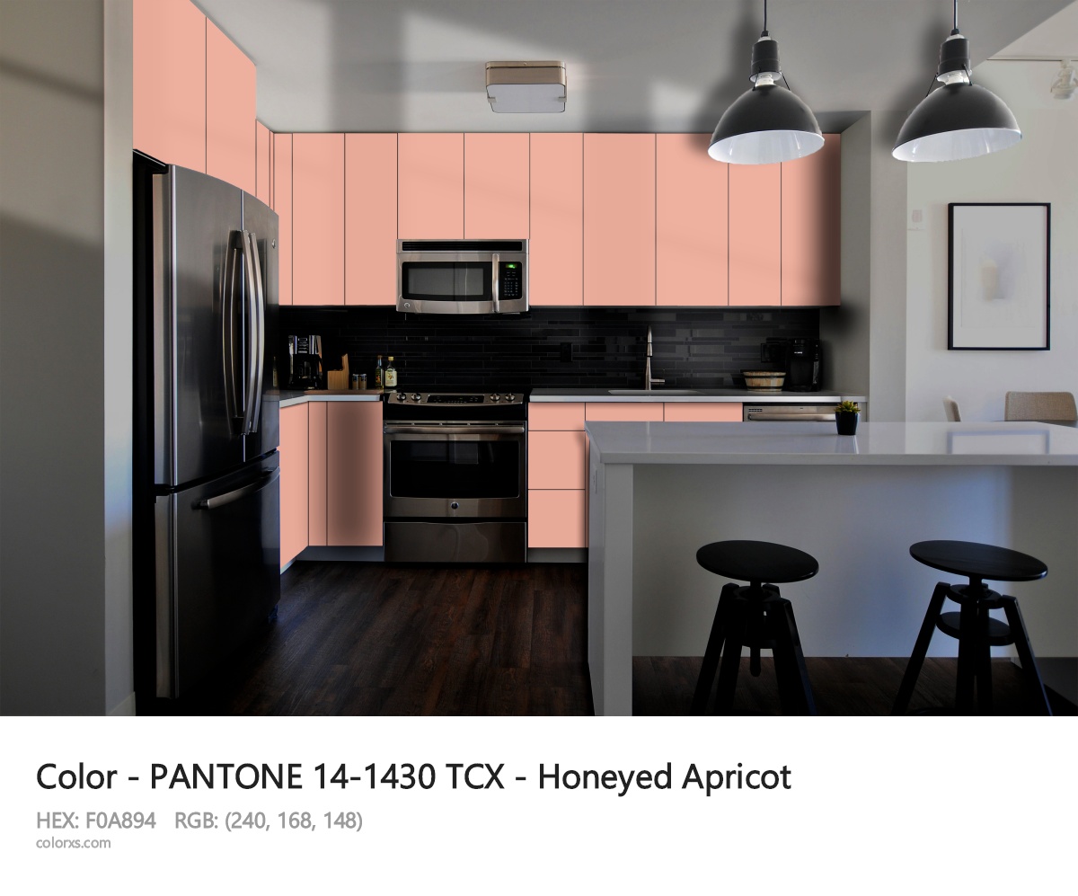 PANTONE 14-1430 TCX - Honeyed Apricot CMS modular kitchen design