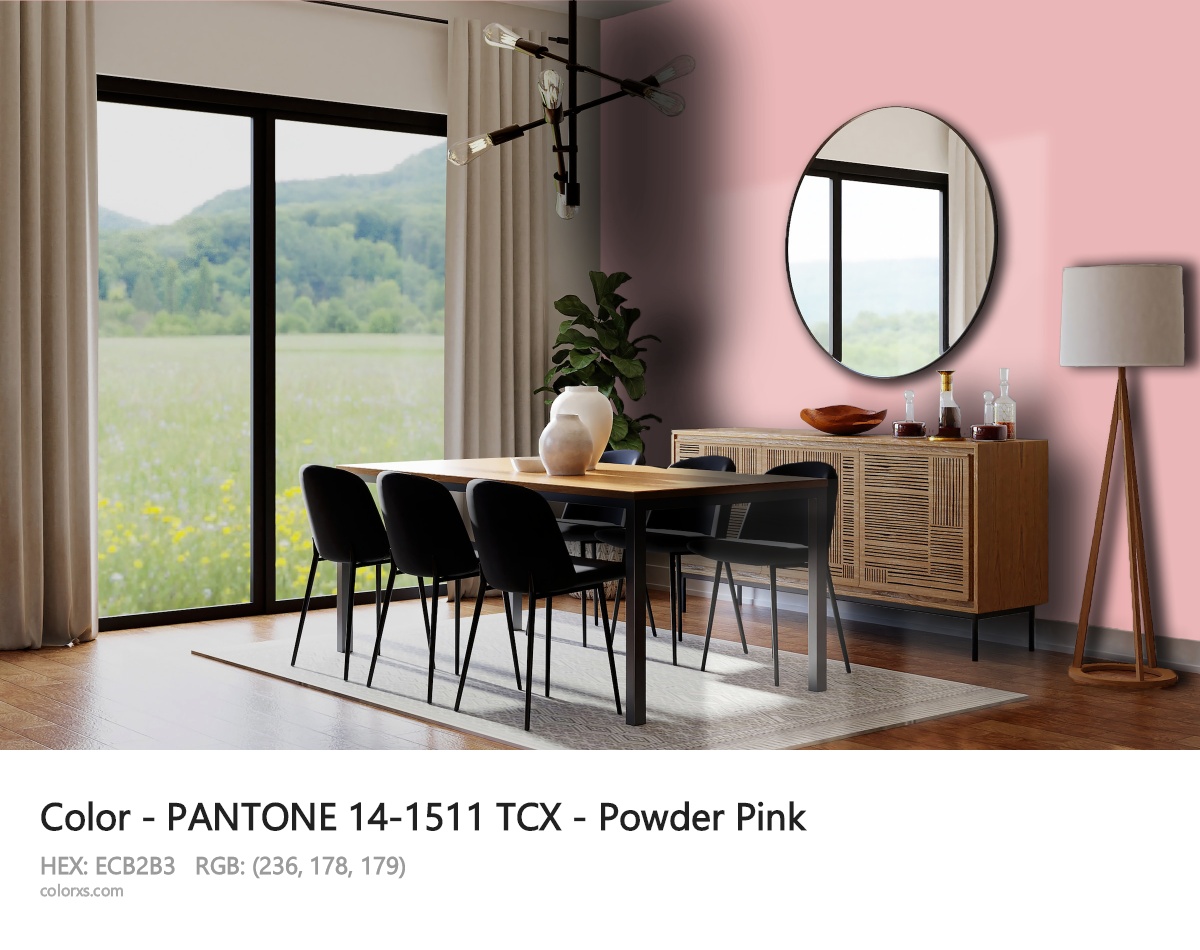 PANTONE 14-1511 TCX - Powder Pink CMS dining room design