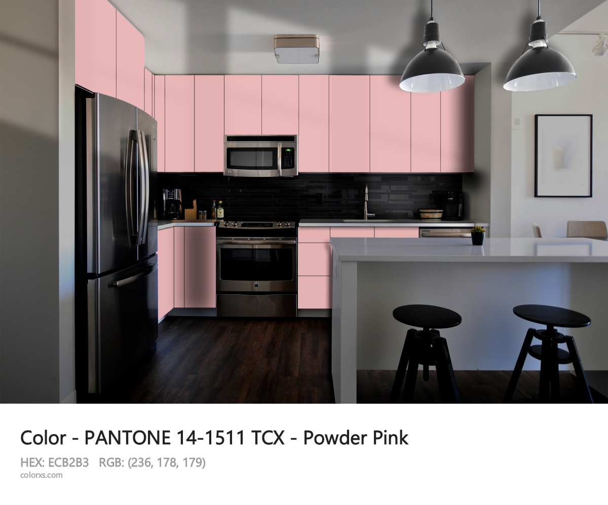 PANTONE 14-1511 TCX - Powder Pink CMS modular kitchen design