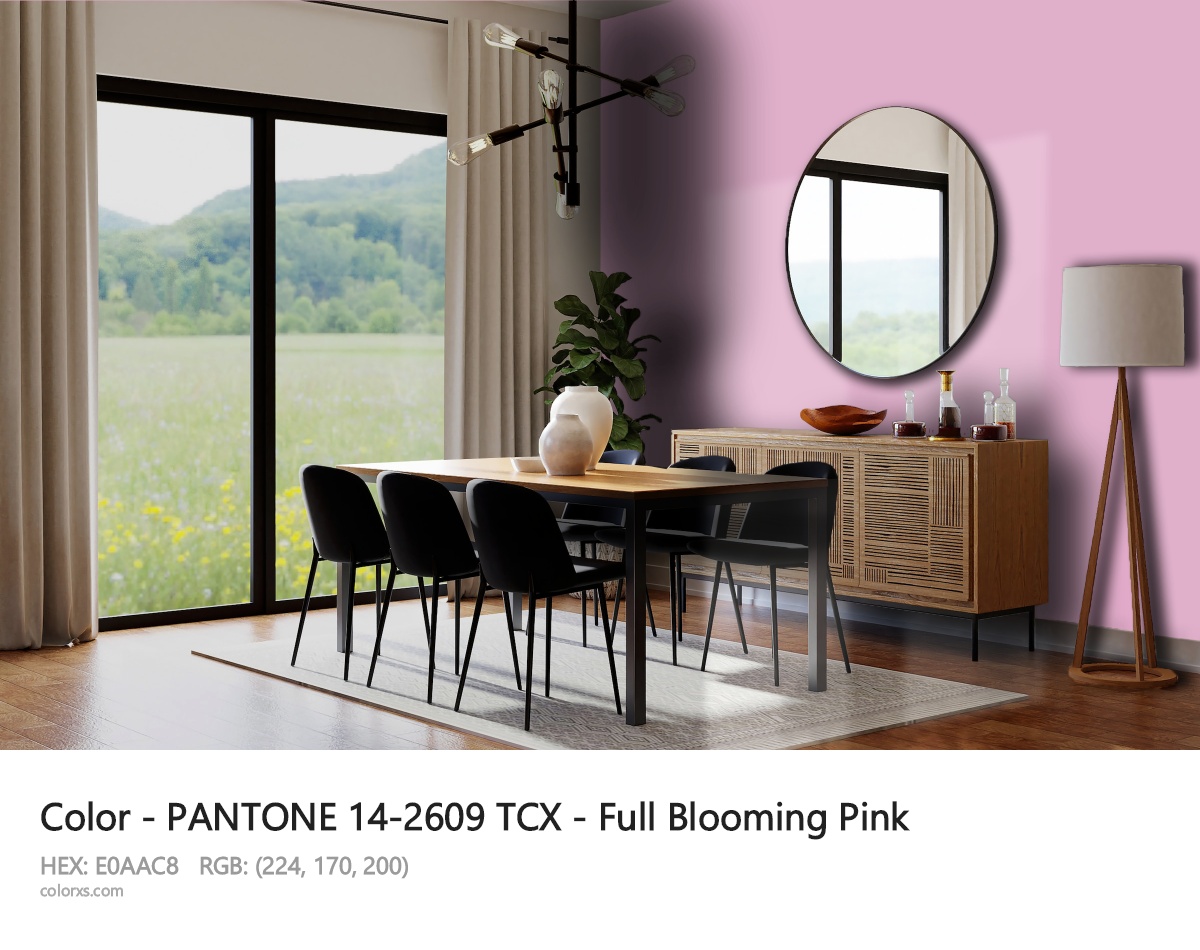 PANTONE 14-2609 TCX - Full Blooming Pink CMS dining room design