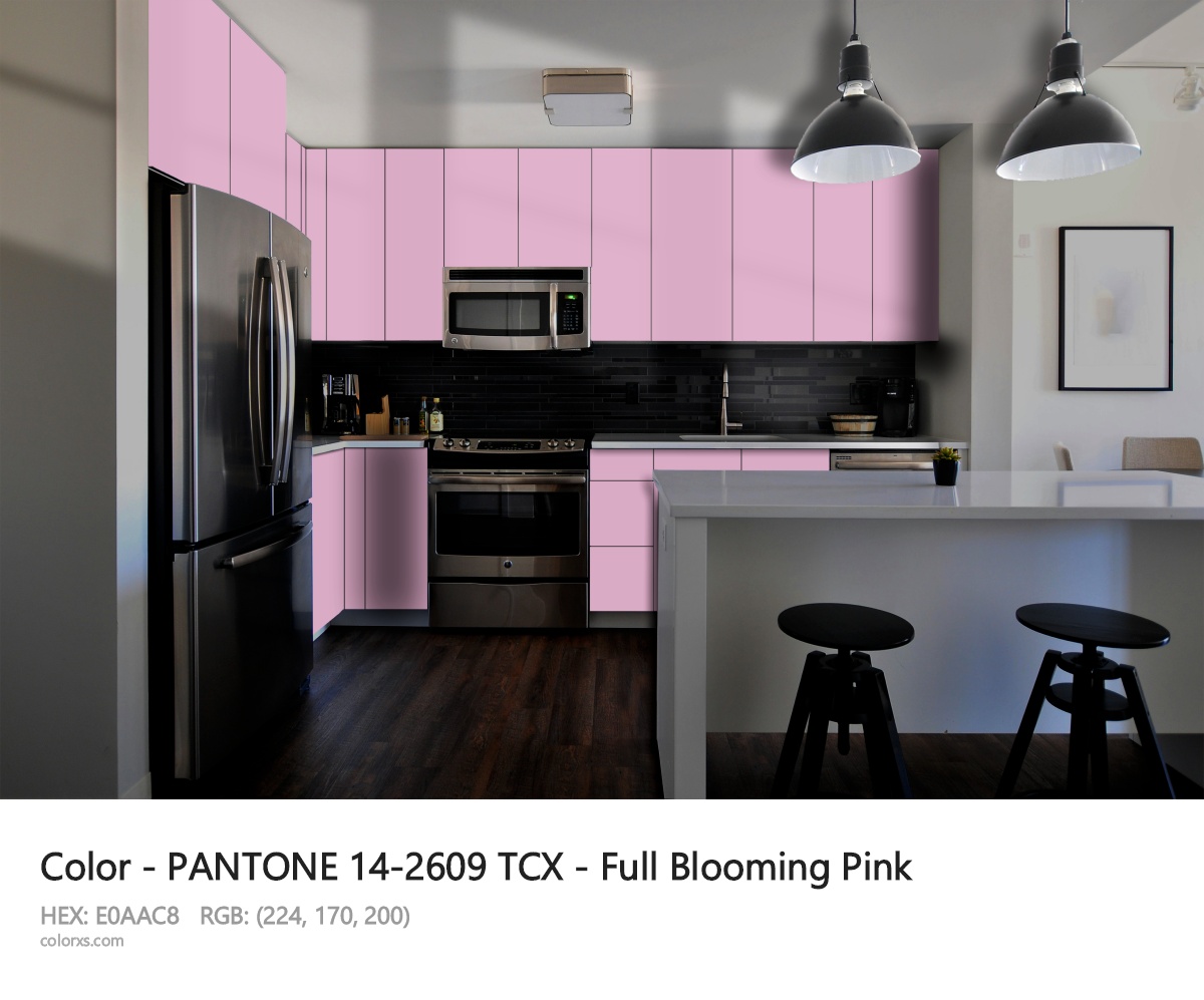 PANTONE 14-2609 TCX - Full Blooming Pink CMS modular kitchen design