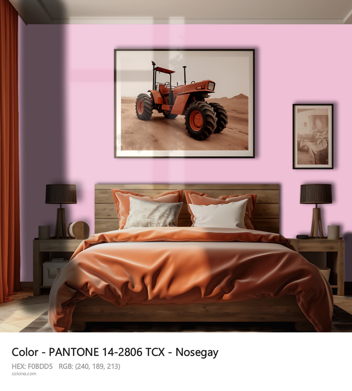 PANTONE 14-2806 TCX - Nosegay CMS vintage style bedroom interior