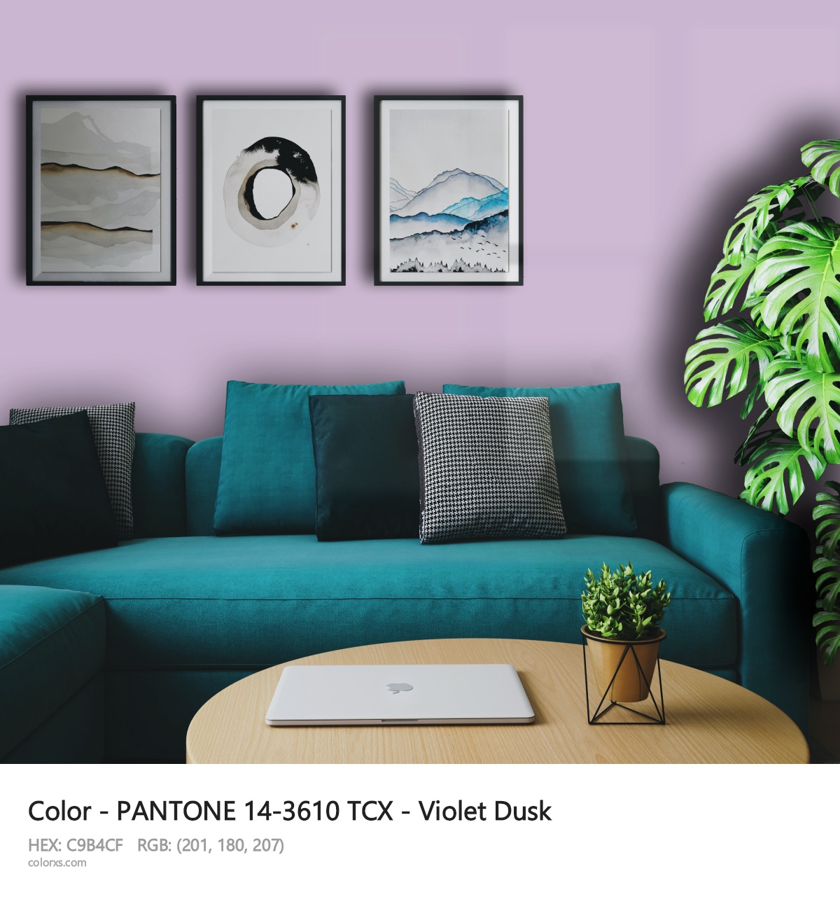 About PANTONE 14-3610 TCX - Violet Dusk color - its meaning and example