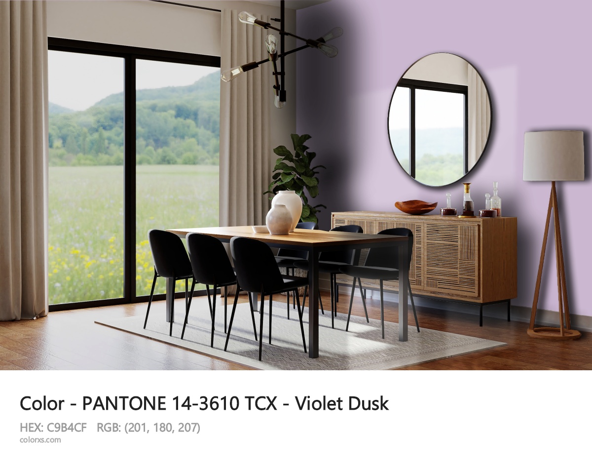 PANTONE 14-3610 TCX - Violet Dusk CMS dining room design